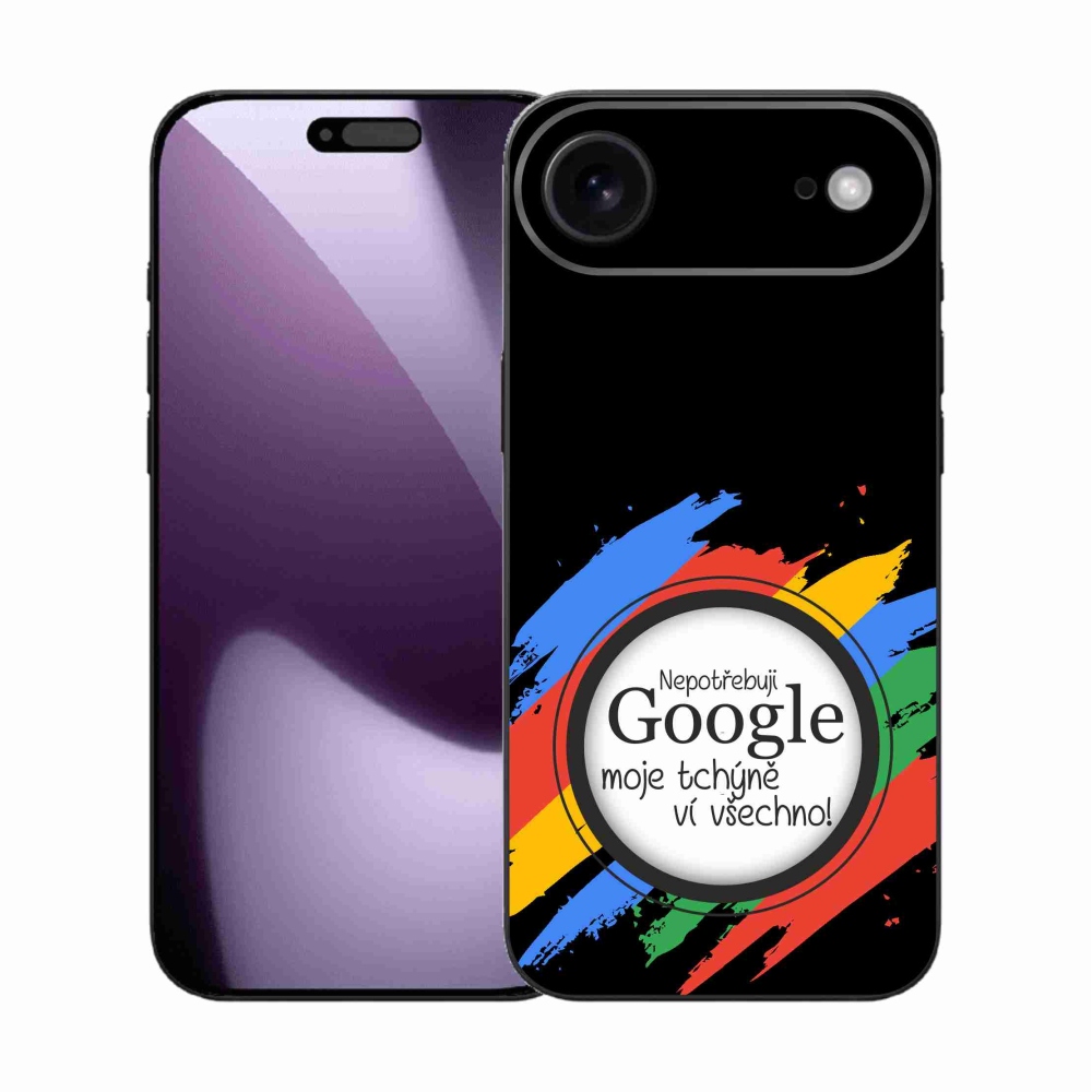 Gelový kryt mmCase na iPhone 17 Air - tchýně ví všechno černé pozadí