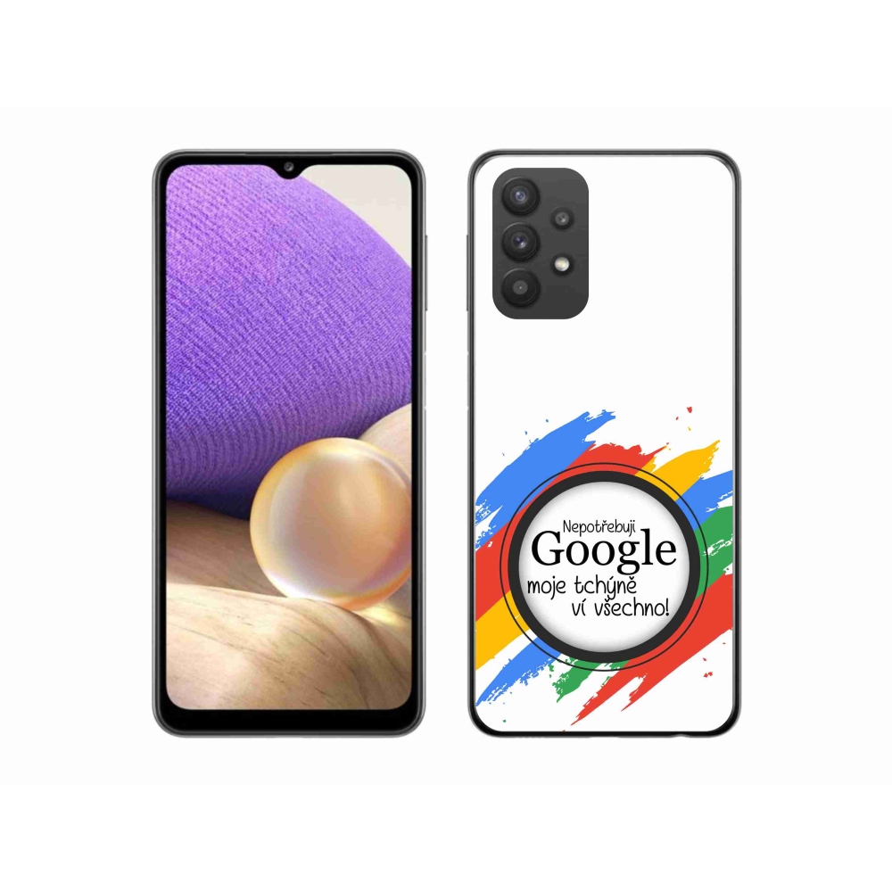 Gelový kryt mmCase na Samsung Galaxy A32 5G - tchýně ví všechno bílé pozadí