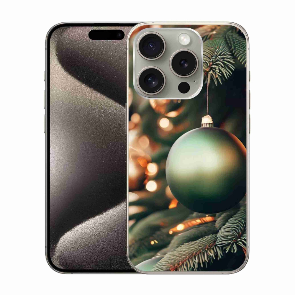 Gelový kryt mmCase na iPhone 15 Pro - vánoční ozdoby 1
