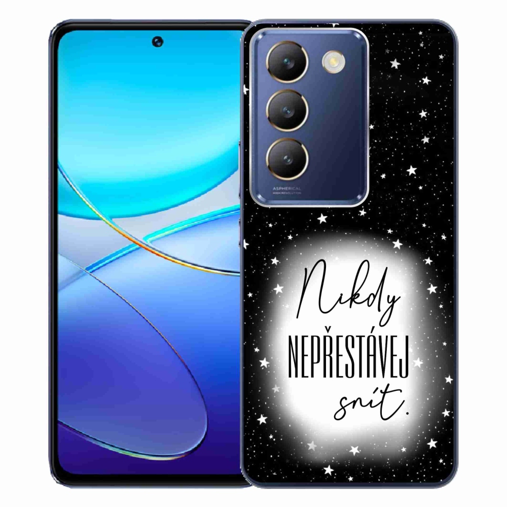 Gelový kryt mmCase na Vivo V40 SE 4G/5G - citát 1 bíločerné pozadí