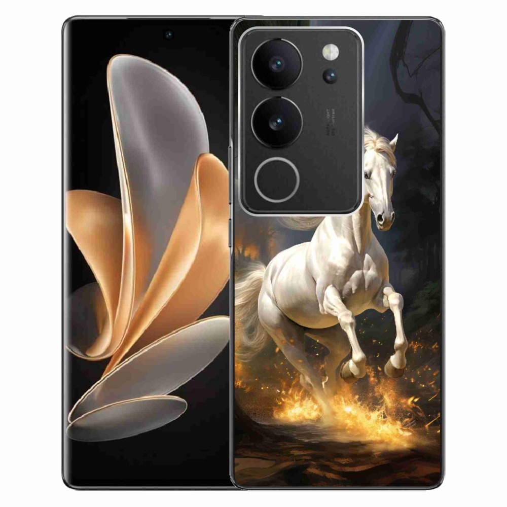 Gelový kryt mmCase na Vivo V29 5G - bílý kůň 2