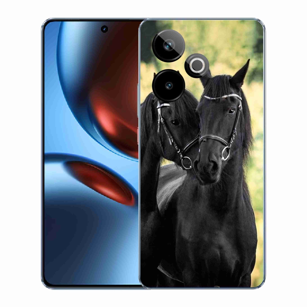 Gelový kryt mmCase na Realme GT 7 5G/GT 7T 5G - dva černí koně