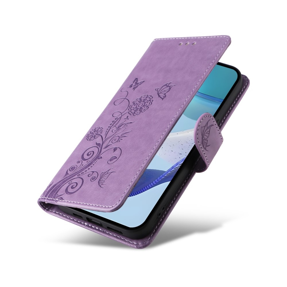 Flowery knížkové pouzdro na Realme 14x 5G/Realme C75 - fialové