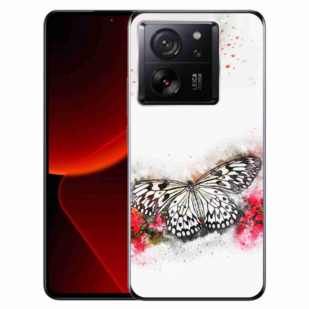 Gelový kryt mmCase na Xiaomi 13T/13T Pro - černobílý motýl