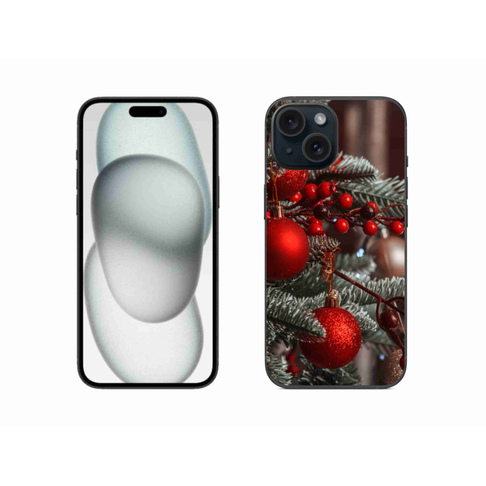 Gelový kryt mmCase na iPhone 15 - vánoční ozdoby 2