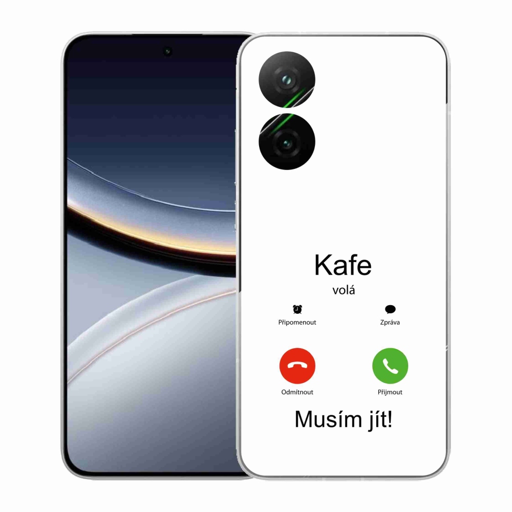 Gelový kryt mmCase na Xiaomi Poco F7 5G - kafe volá bílé pozadí