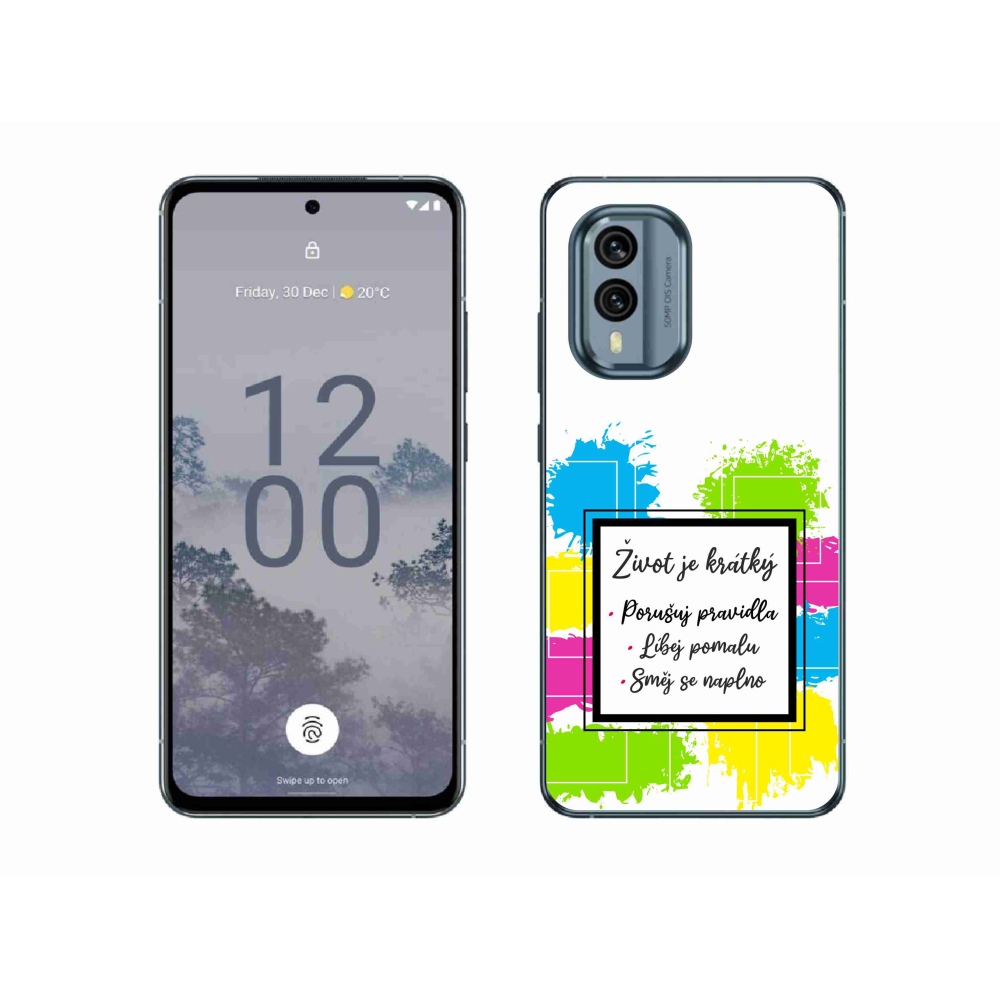 Gelový kryt mmCase na Nokia X30 5G - citát 5 bílé pozadí