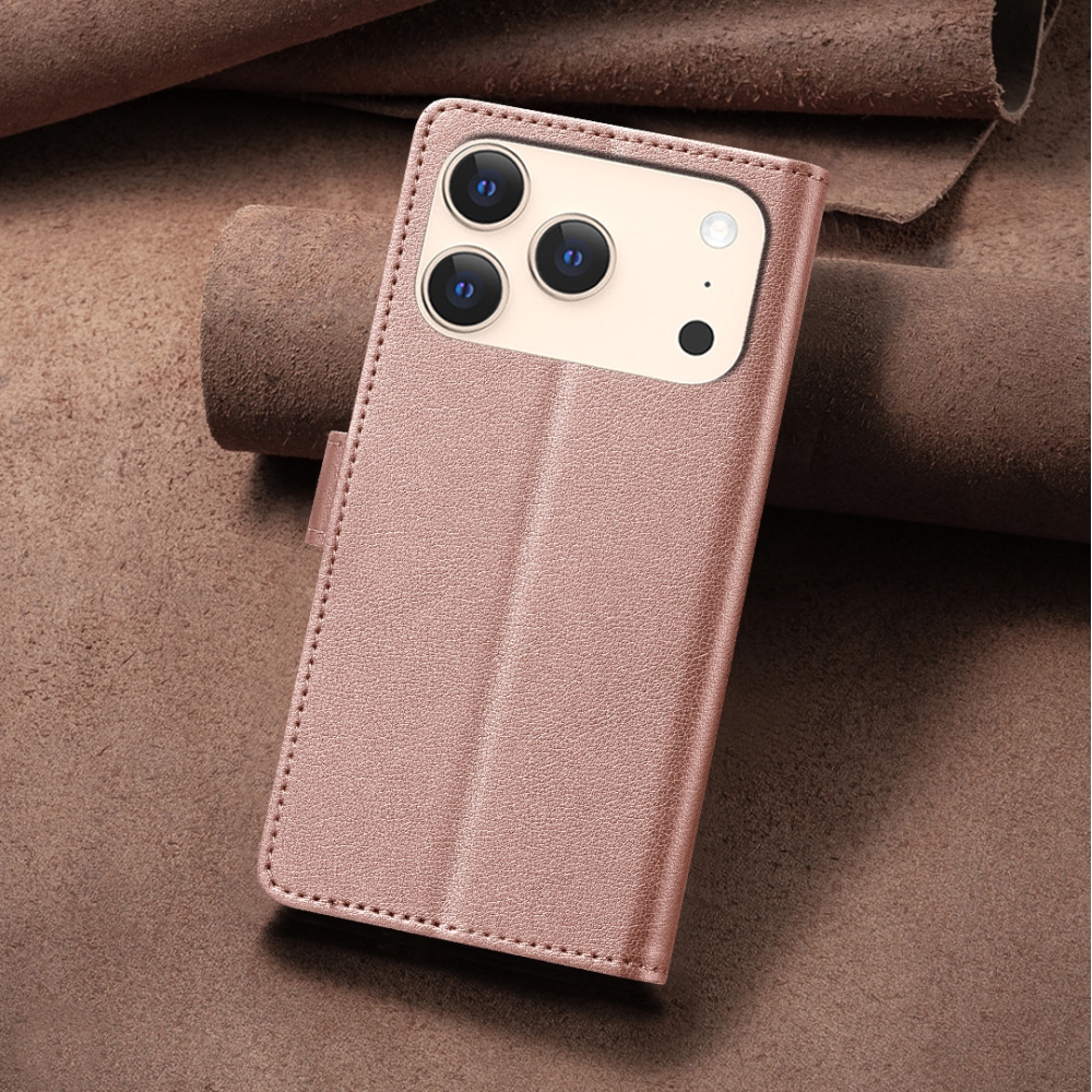 BINFEN knížkové pouzdro na iPhone 17 Pro - růžovozlaté