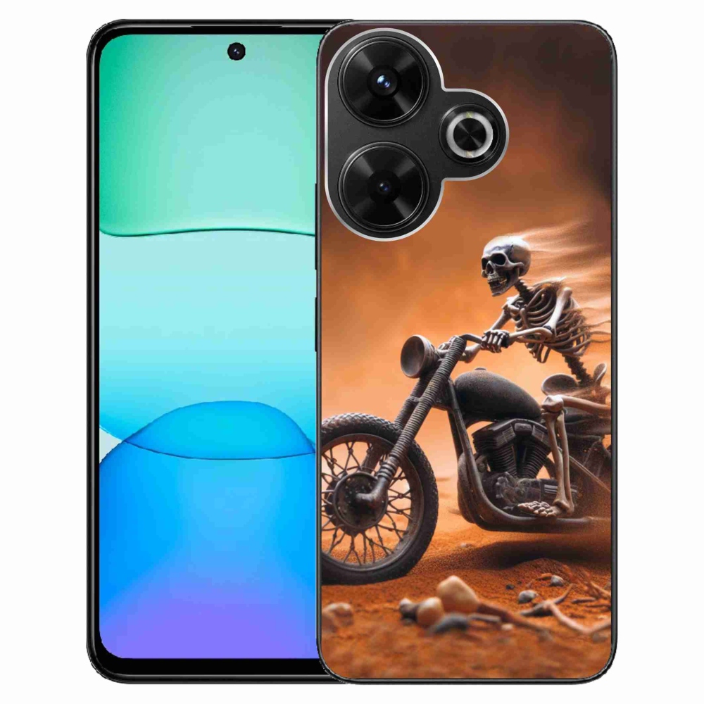 Gelový kryt mmCase na Xiaomi Redmi 13 4G/Poco M6 4G - kostra na motorce