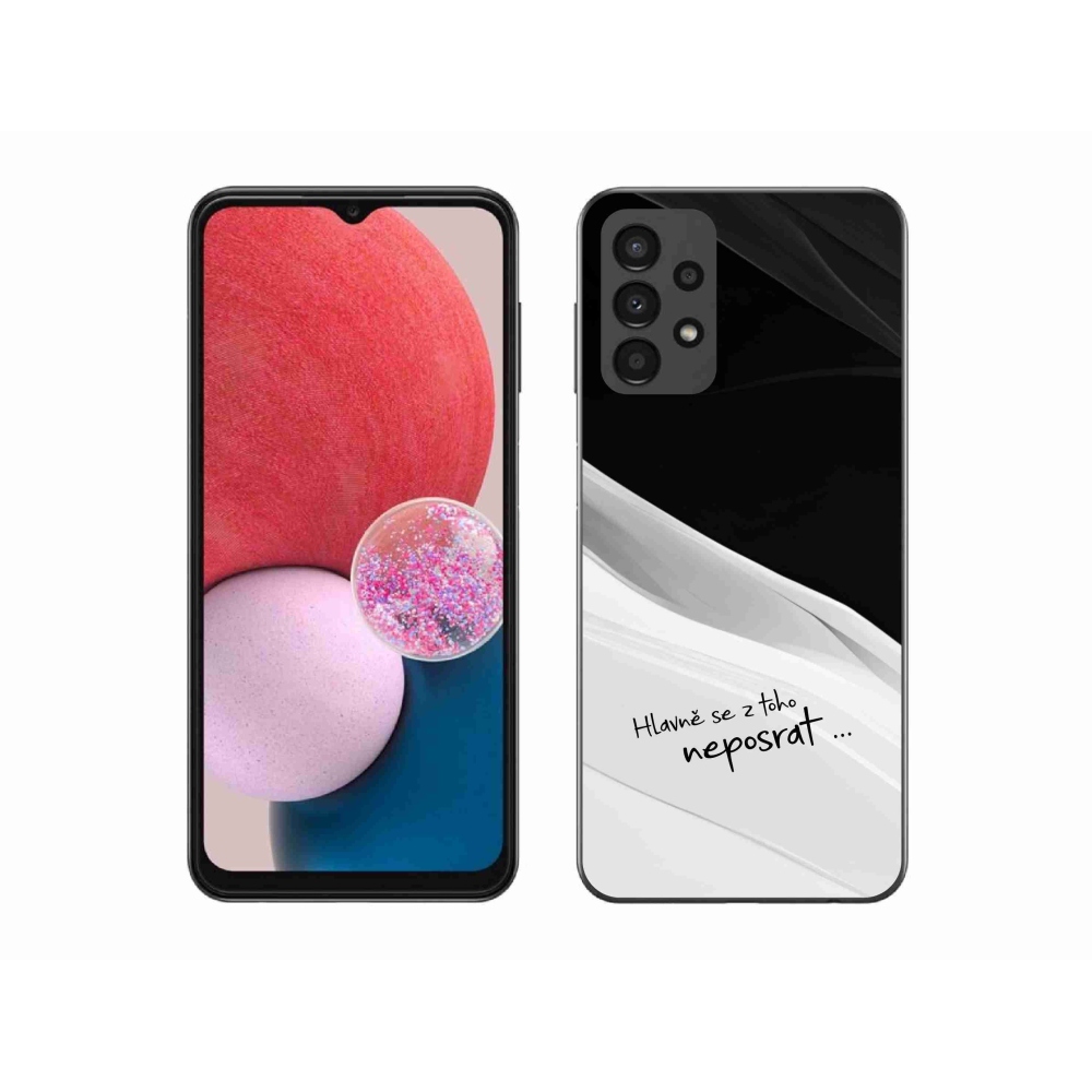 Gelový kryt mmCase na Samsung Galaxy A13 4G - vtipný text 13 bíločerné pozadí