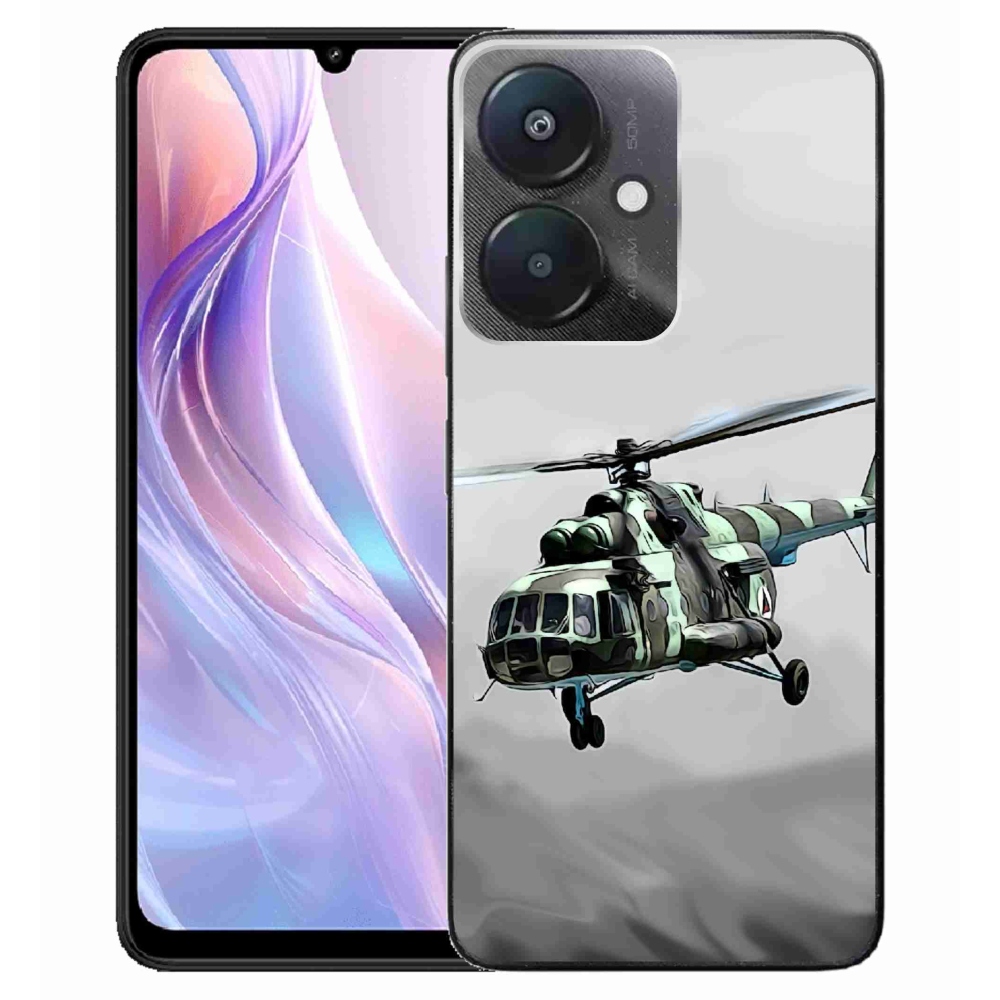 Gelový kryt mmCase na Xiaomi Redmi 13C 5G - vojenský vrtulník