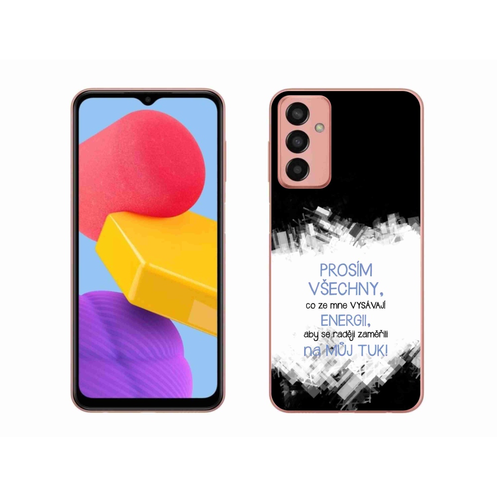 Gelový kryt mmCase na Samsung Galaxy M13 - vtipný text 1 modrý