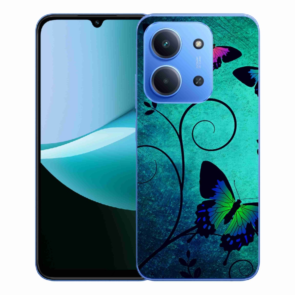 Gelový kryt mmCase na Xiaomi Redmi 15C 4G/5G (173mm) - barevní motýli
