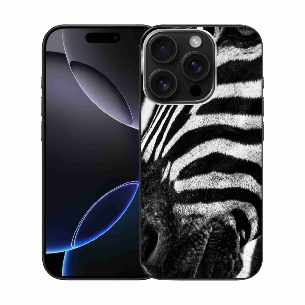 Gelový kryt mmCase na iPhone 16 Pro - zebra