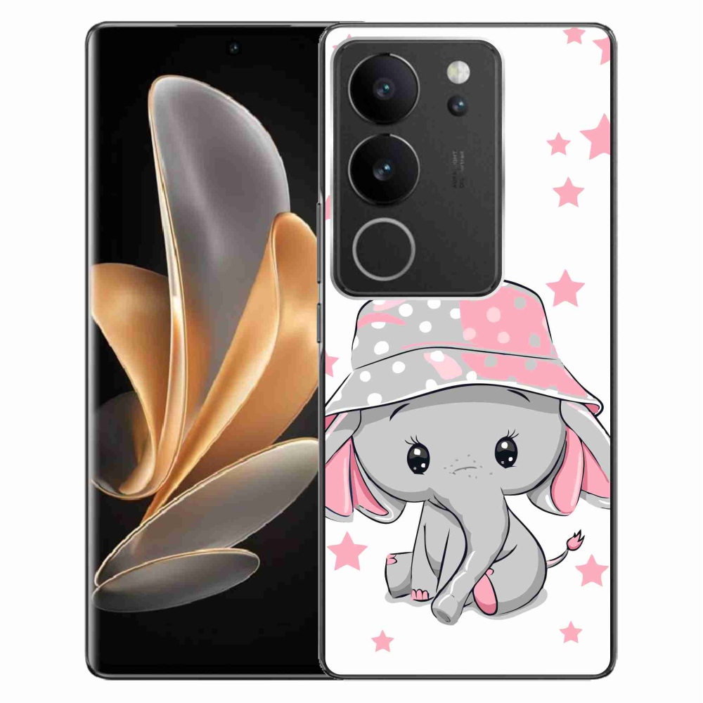 Gelový kryt mmCase na Vivo V29 5G - růžový slon