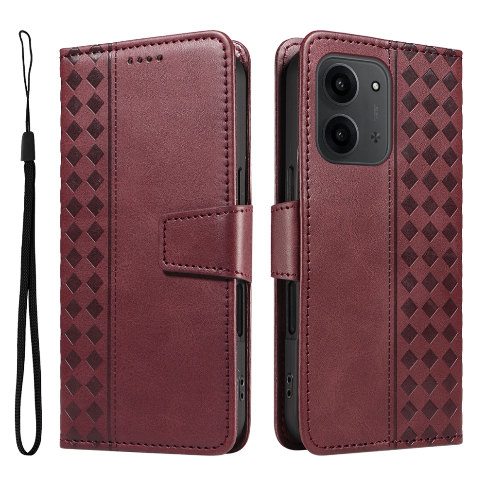 Grids knížkové pouzdro na Xiaomi Redmi 15C 4G/5G (173mm) - vínové