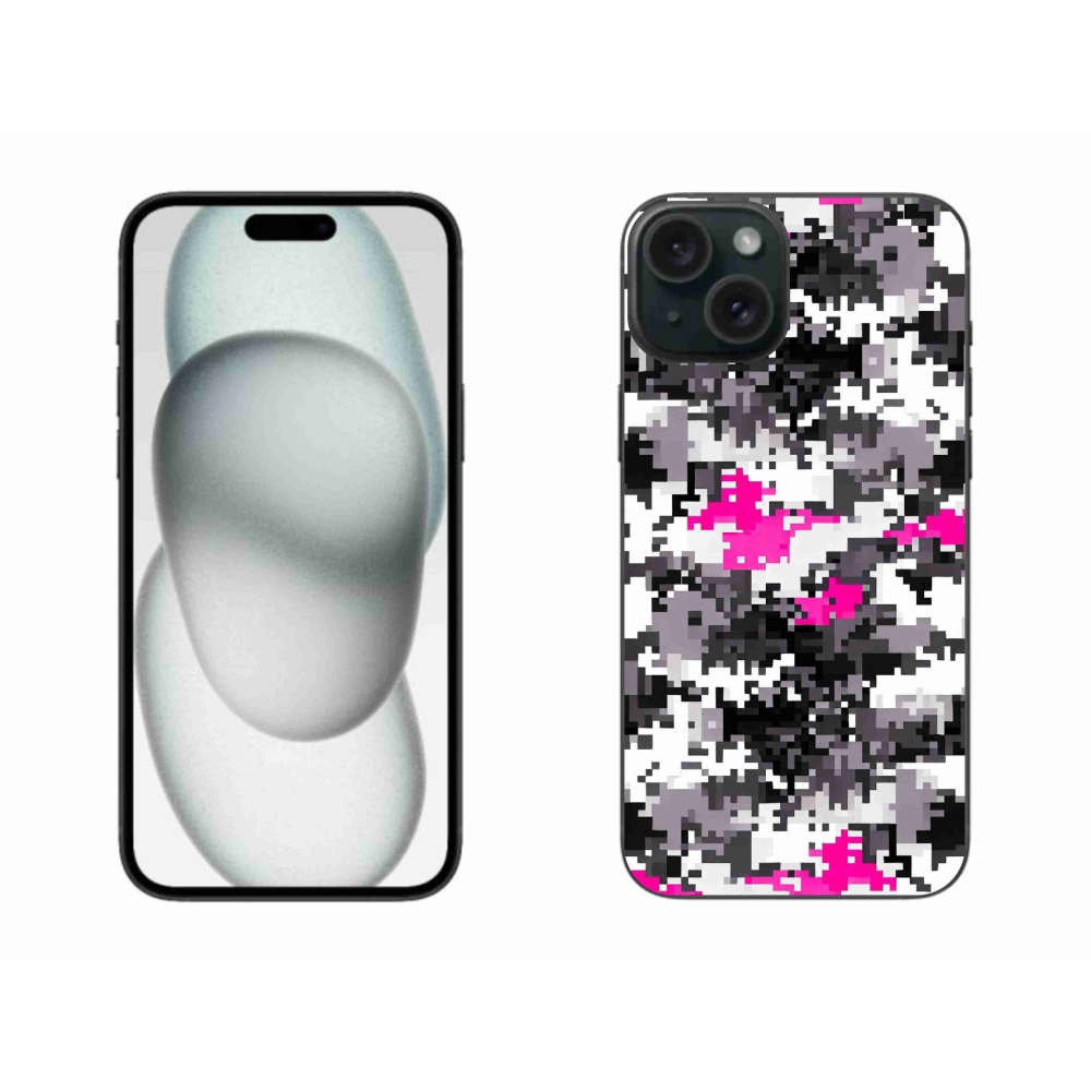 Gelový kryt mmCase na iPhone 15 Plus - maskáčový vzor 4