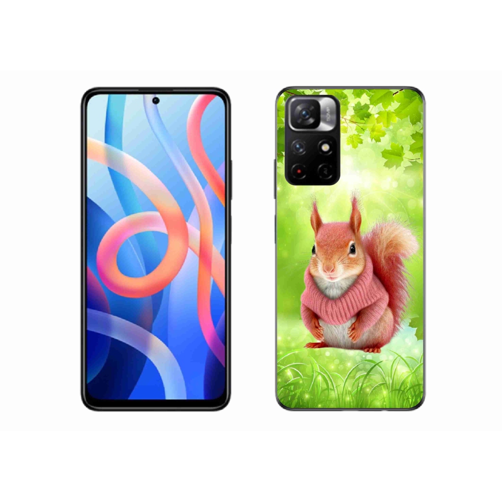 Gelový kryt mmCase na Xiaomi Redmi Note 11S 5G - veverka ve svetru
