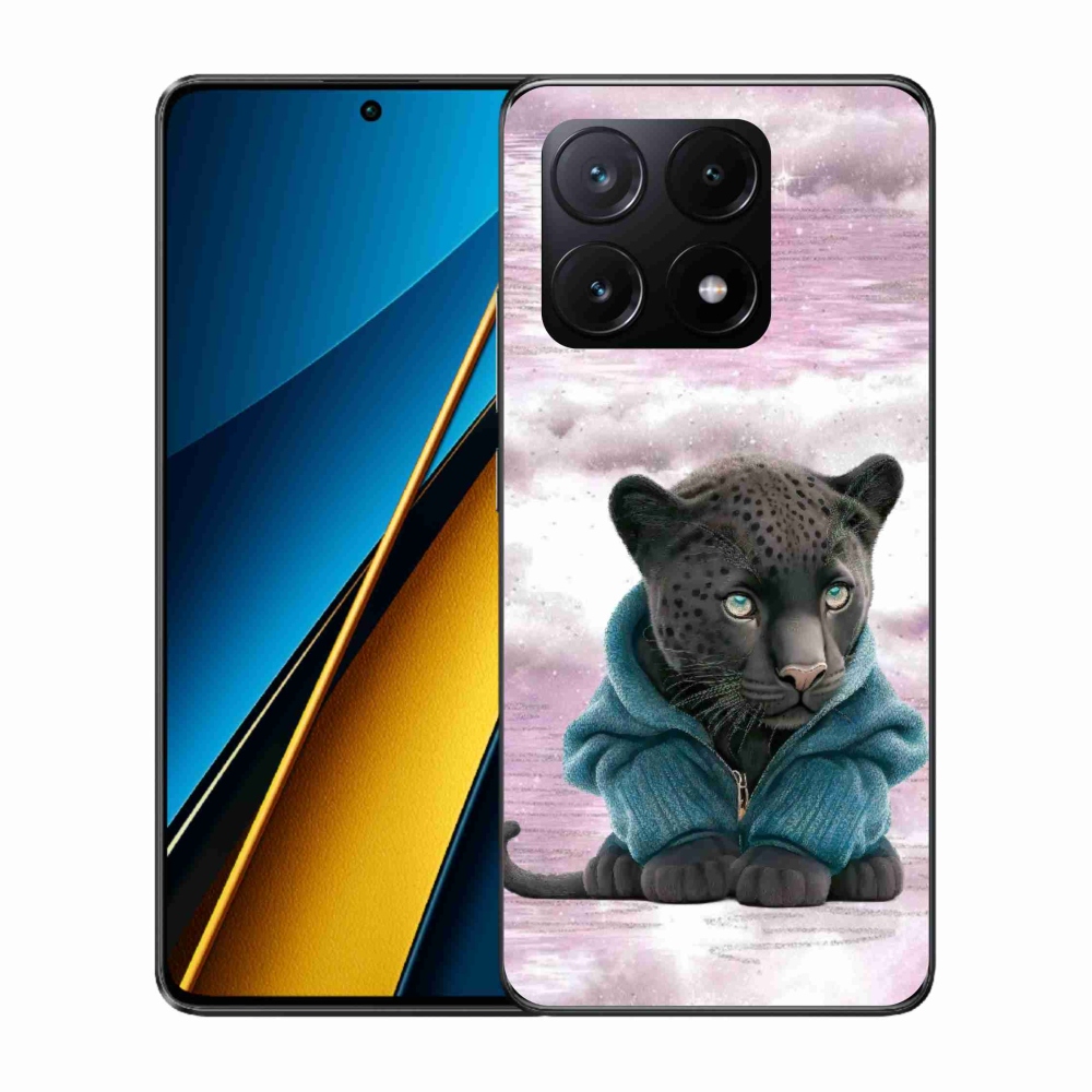 Gelový kryt mmCase na Xiaomi Poco X6 Pro 5G - černý panter ve svetru