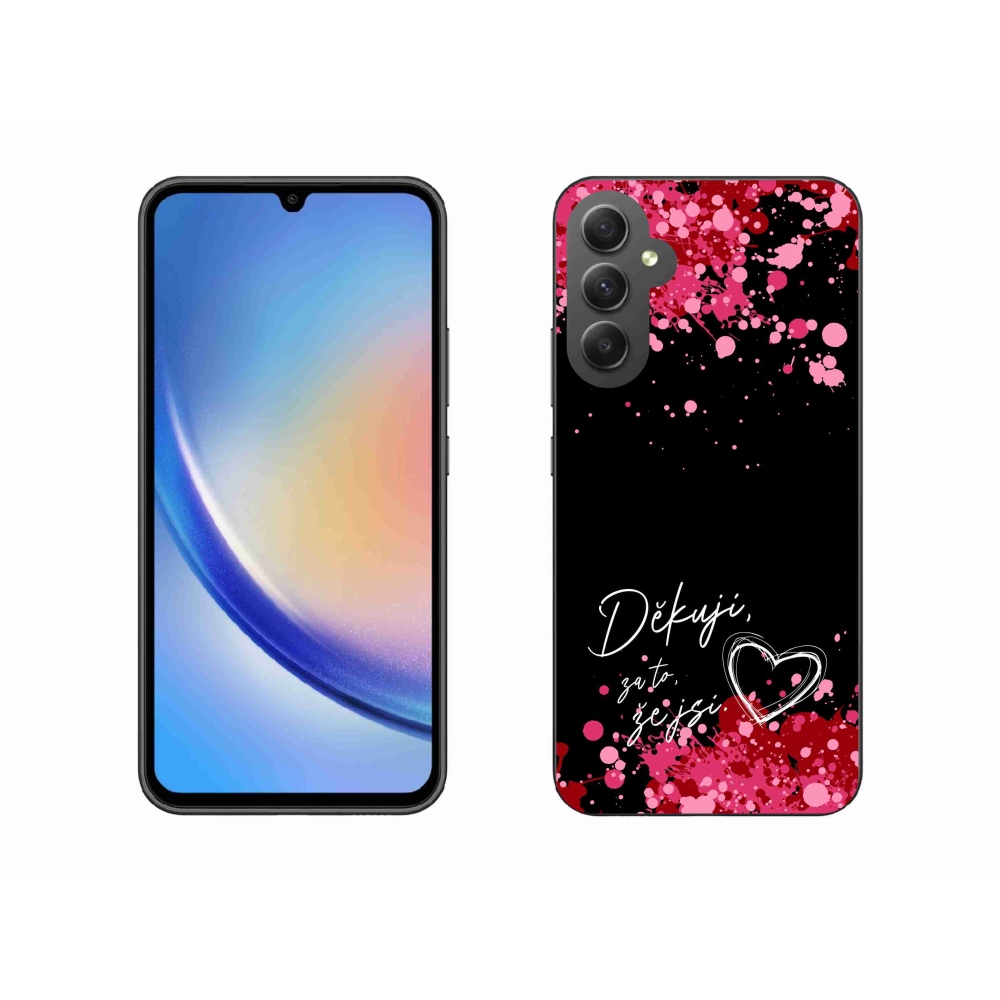 Gelový kryt mmCase na Samsung Galaxy A34 5G - zamilovaný text 2 černé pozadí