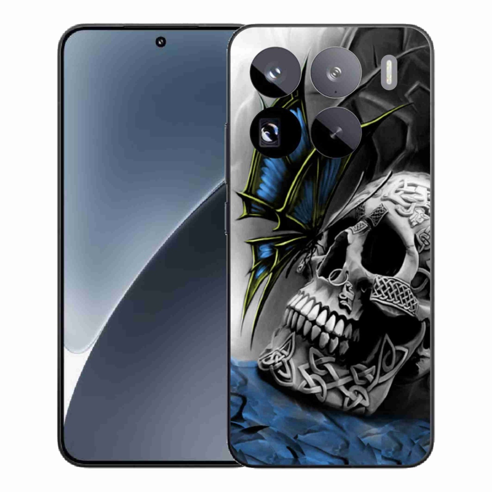 Gelový kryt mmCase na Xiaomi 15 Pro - motýl a lebka
