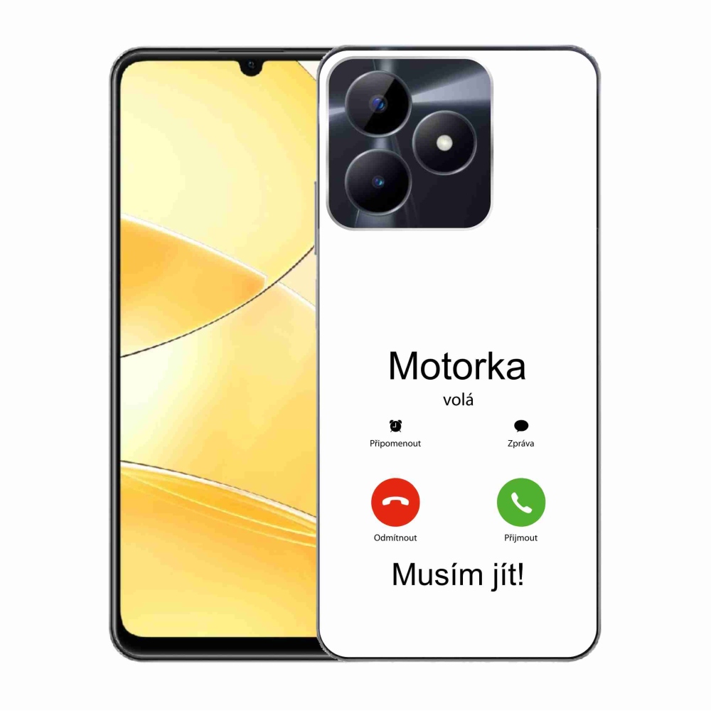 Gelový kryt mmCase na Realme C51/C53 - motorka volá bílé pozadí