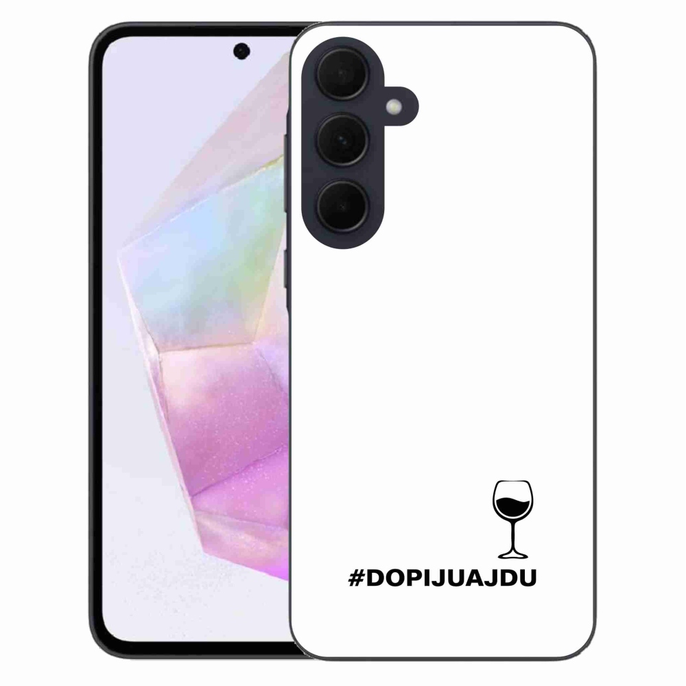 Gelový kryt mmCase na Samsung Galaxy A35 5G - vinný motiv bílé pozadí