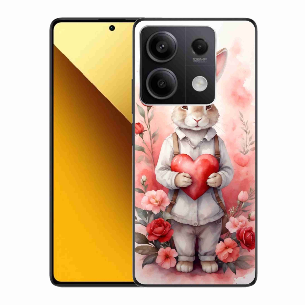 Gelový kryt mmCase na Xiaomi Redmi Note 13 5G - zajíc se srdíčkem
