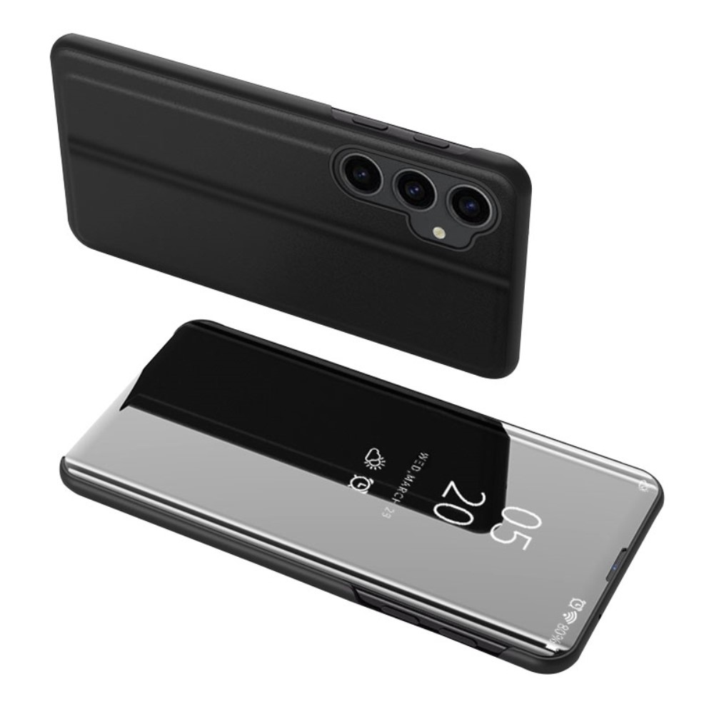 Clear zavírací kryt s matným předkem na Samsung Galaxy S23 FE - černý