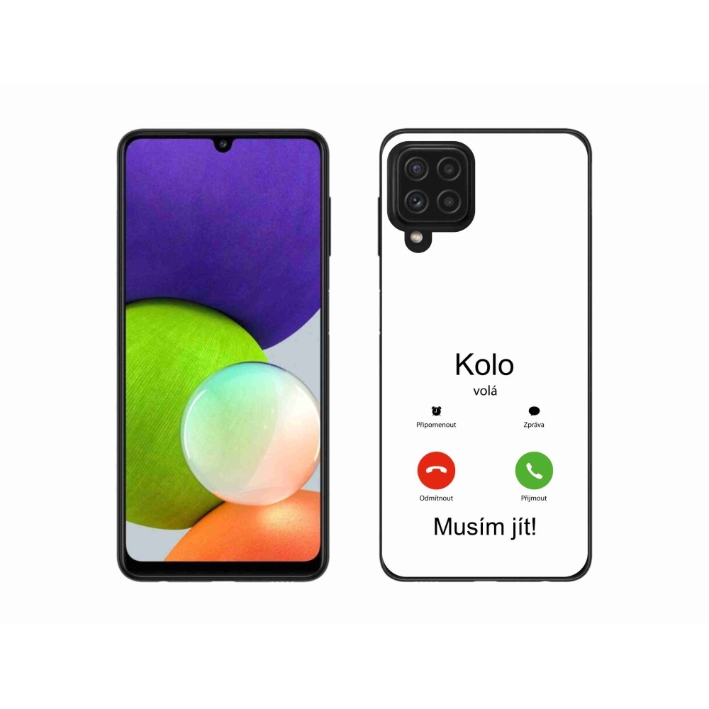 Gelový kryt mmCase na Samsung Galaxy A22 4G - kolo volá bílé pozadí