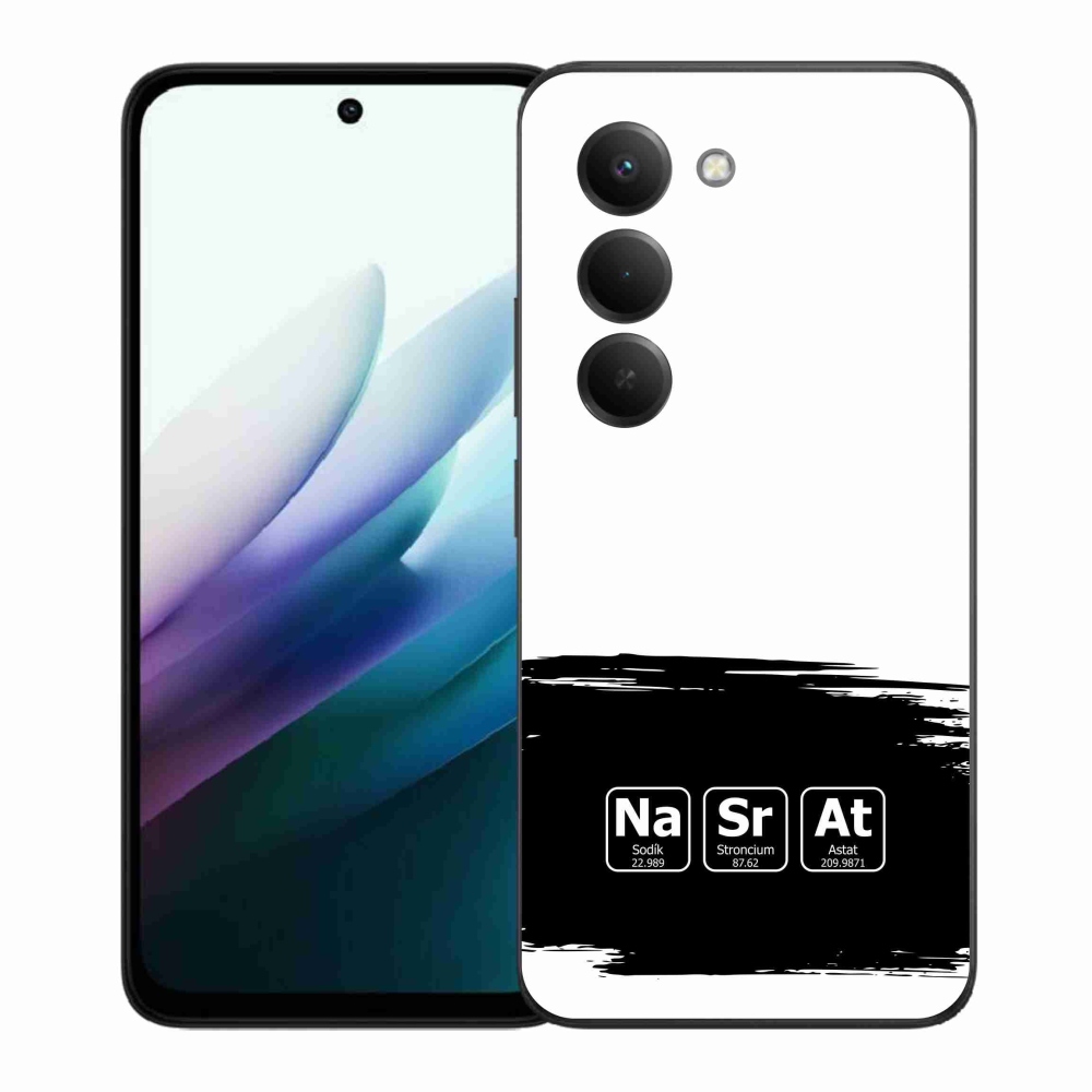 Gelový kryt mmCase na Xiaomi Redmi 15 4G/5G (171mm) - chemické prvky černobílé pozadí