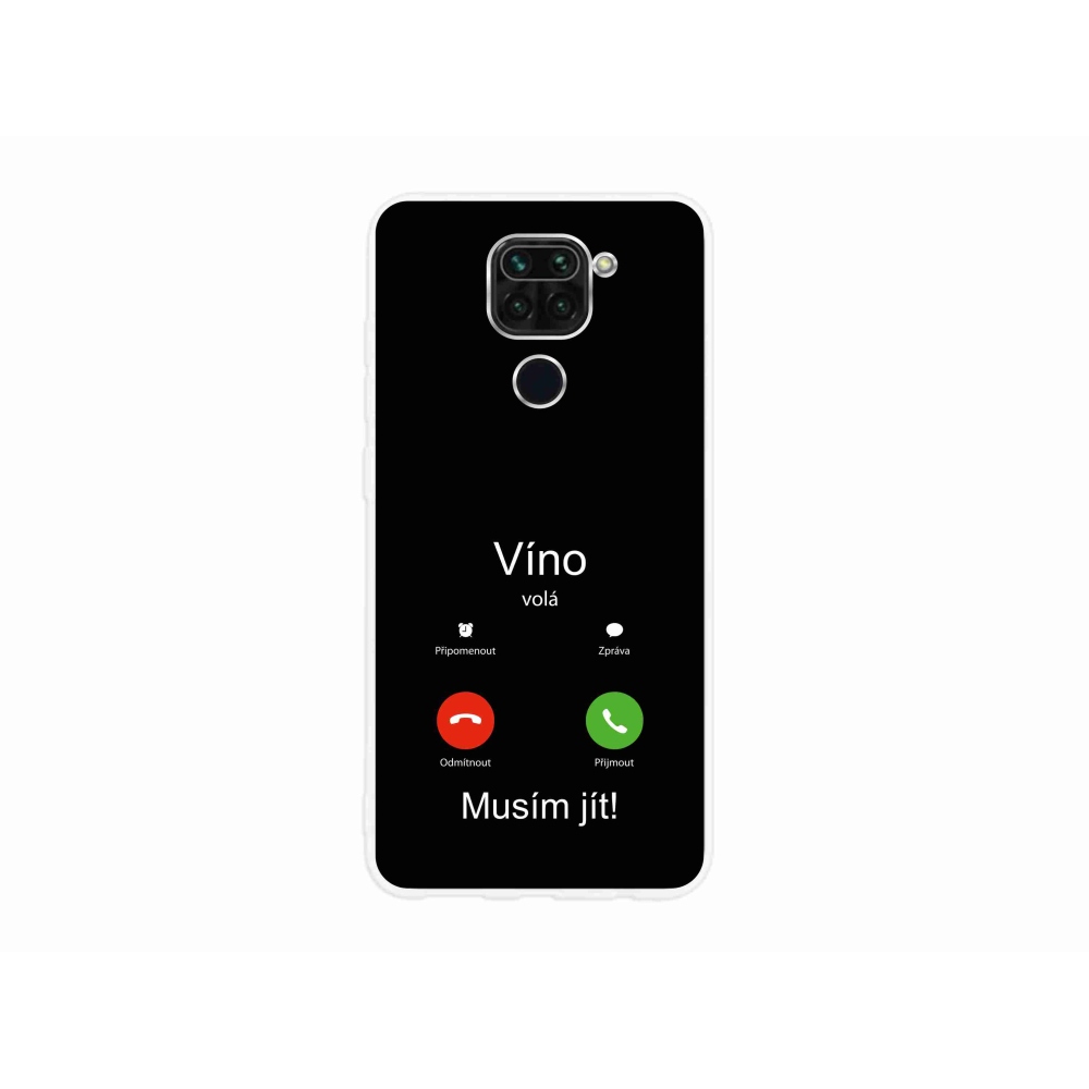 Gelový kryt mmCase na Xiaomi Redmi Note 9 - víno volá černé pozadí
