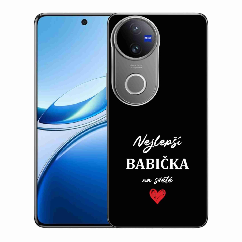 Gelový kryt mmCase na Vivo V50 5G - nejlepší babička 1 černé pozadí