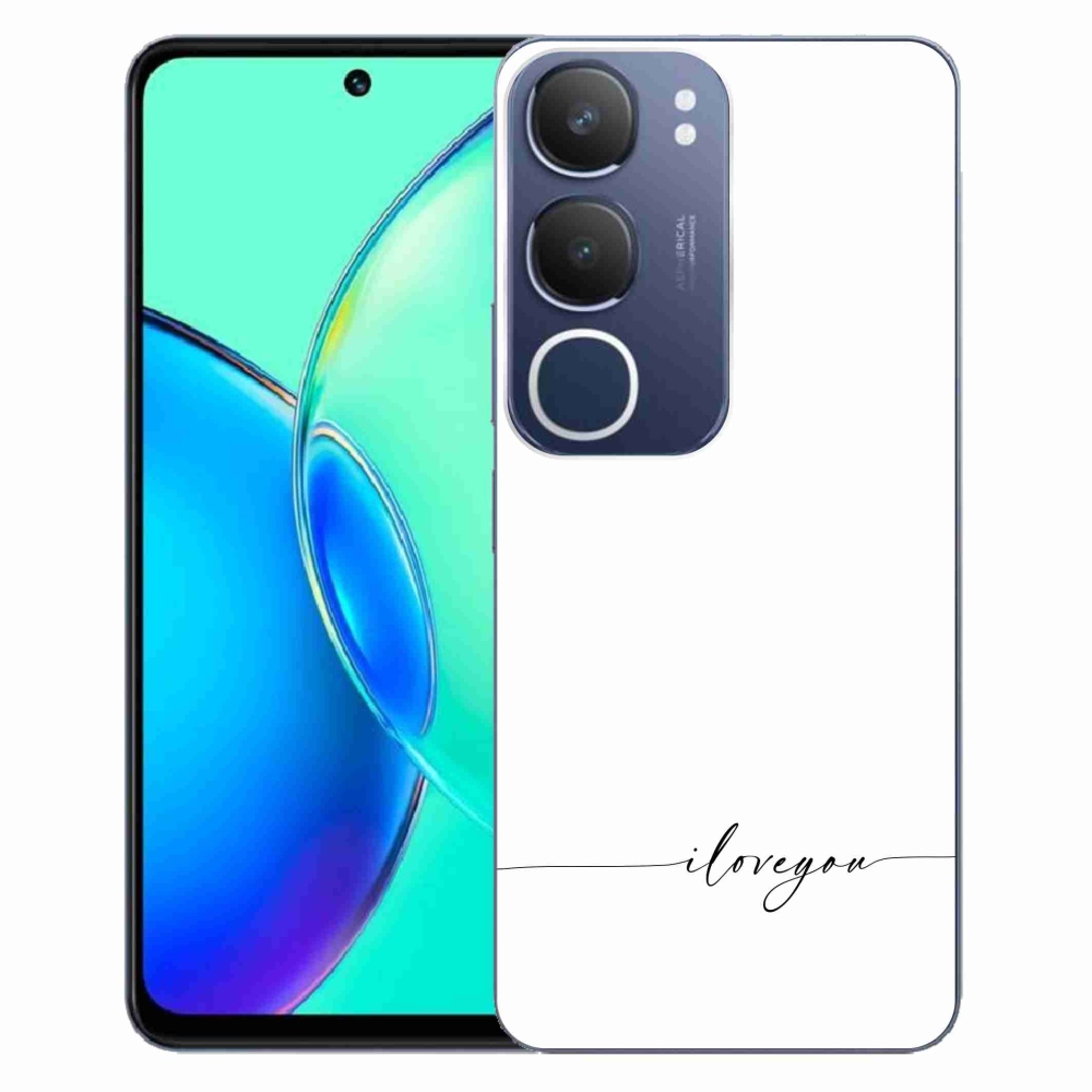 Gelový kryt mmCase na Vivo Y19s - I love you bílé pozadí
