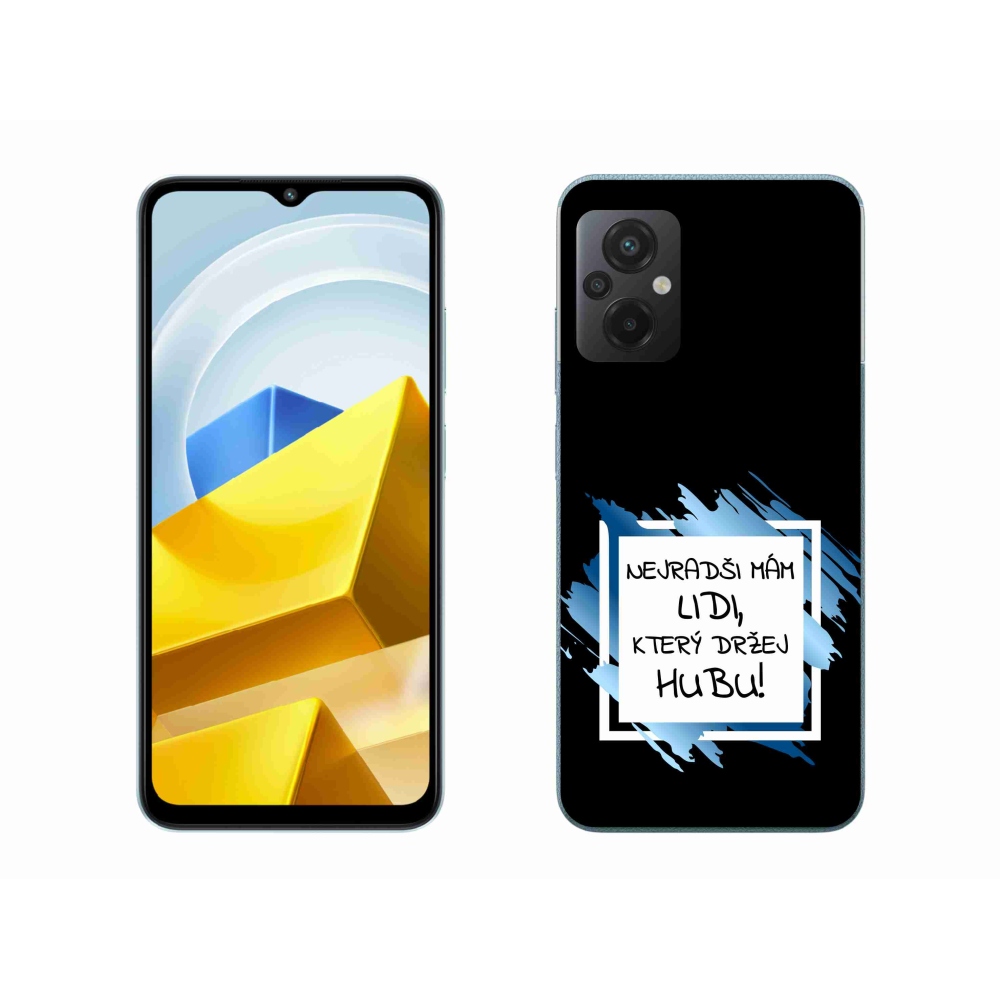 Gelový kryt mmCase na Xiaomi Poco M5 4G - vtipný text 7 bíločerné pozadí