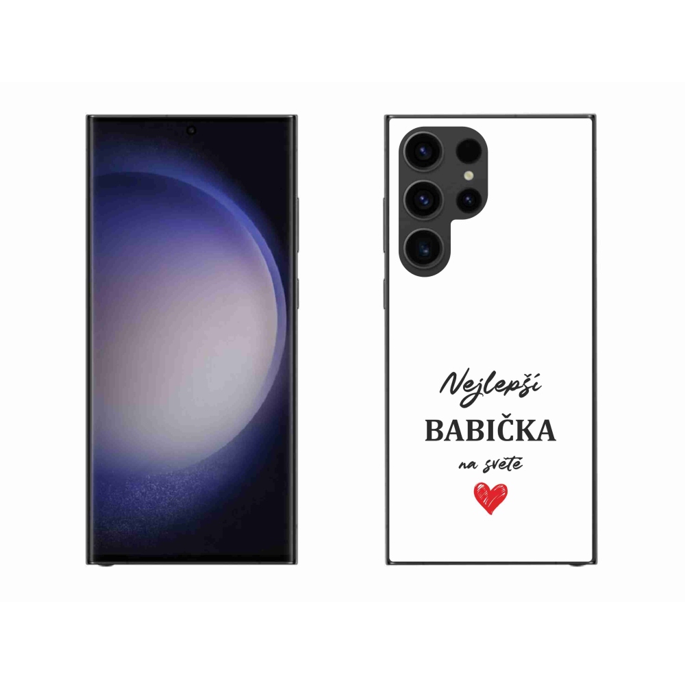 Gelový kryt mmCase na Samsung Galaxy S23 Ultra 5G - nejlepší babička 1 bílé pozadí