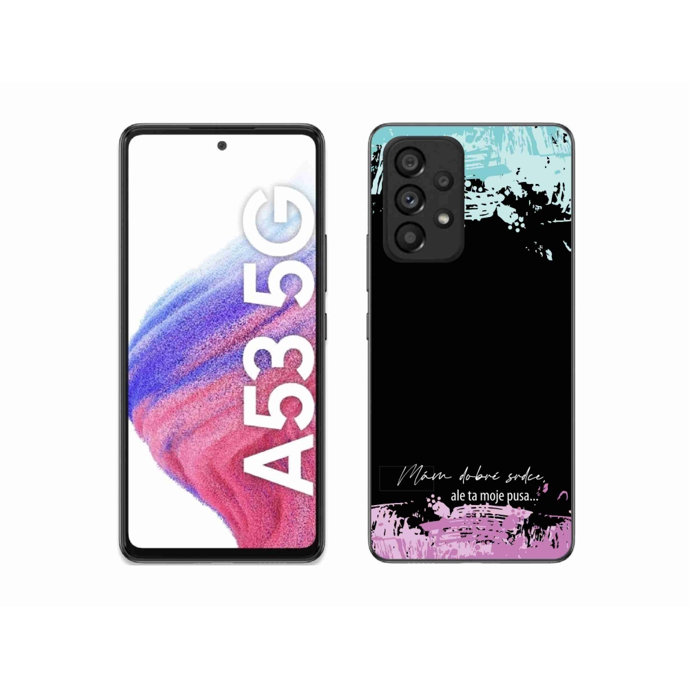 Gelový kryt mmCase na Samsung Galaxy A53 5G - vtipný text 3 černé pozadí