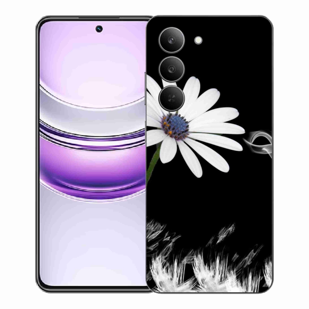Gelový kryt mmCase na Realme 14x 5G - bílá květina