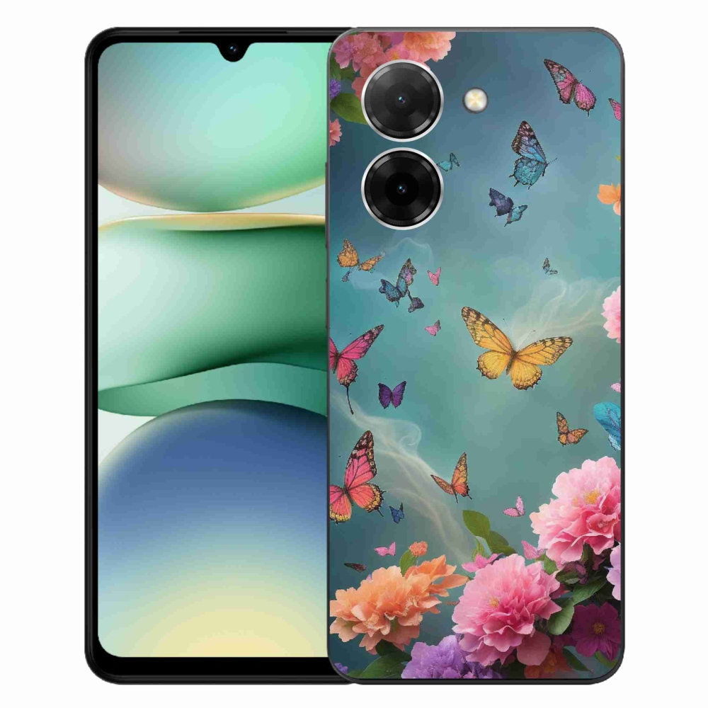 Gelový kryt mmCase na Xiaomi Redmi A5 (173.45x79.35x8.45mm) - barevné květy a motýli