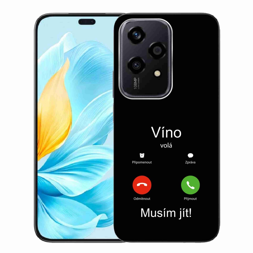 Gelový kryt mmCase na Honor 200 Lite 5G - víno volá černé pozadí