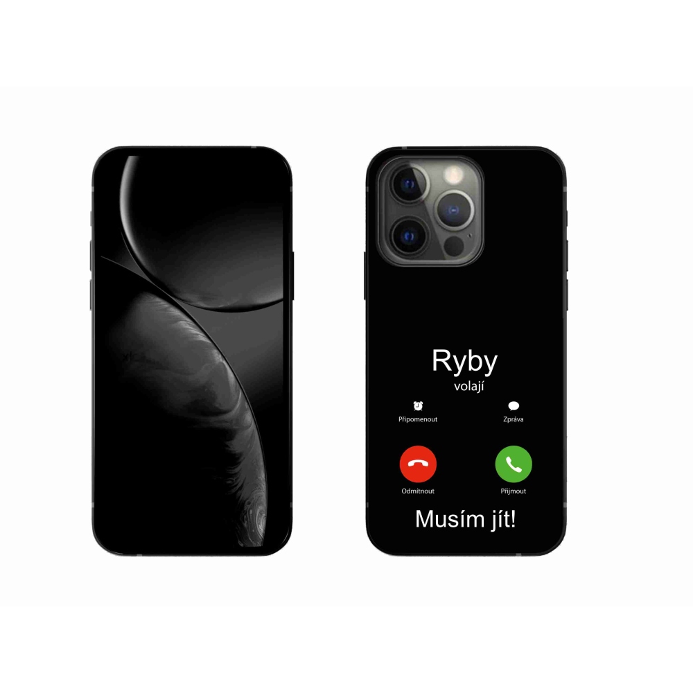 Gelový kryt mmCase na iPhone 13 Pro 6.1 - ryby volají černé pozadí