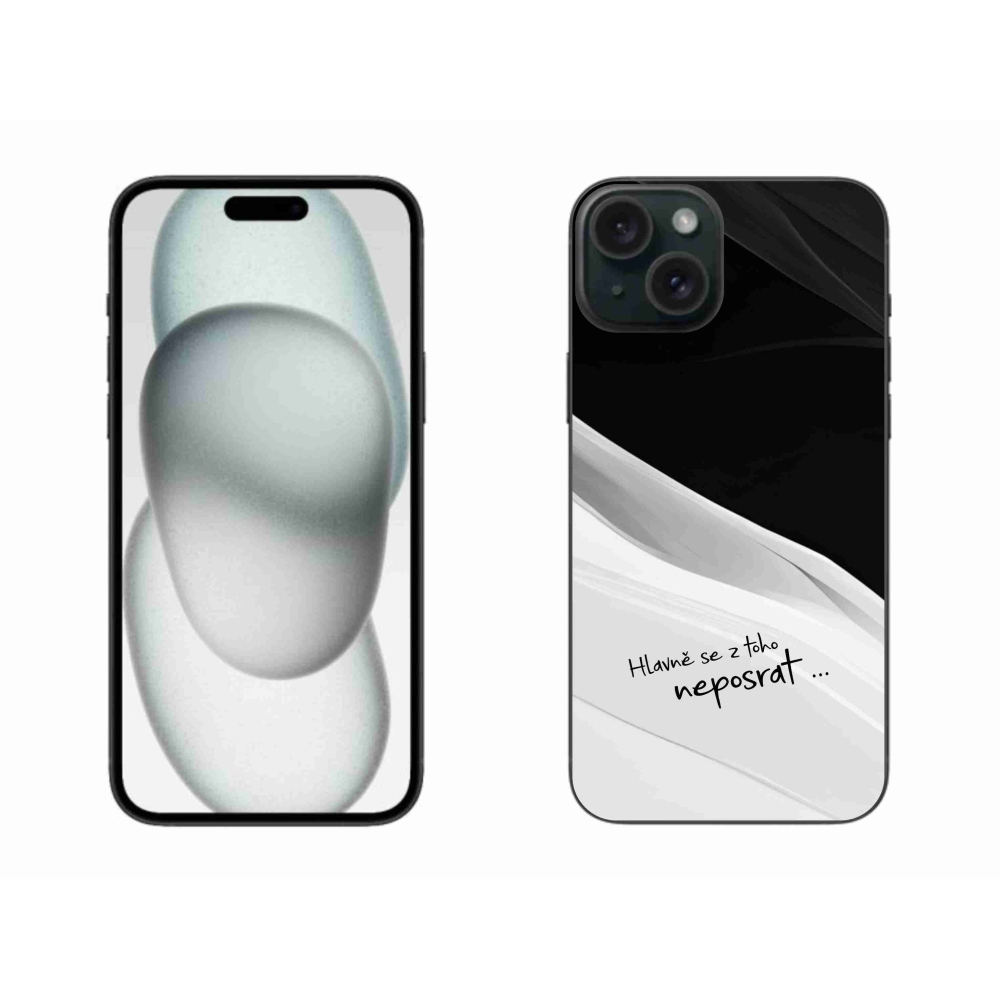 Gelový kryt mmCase na iPhone 15 Plus - vtipný text 13 bíločerné pozadí