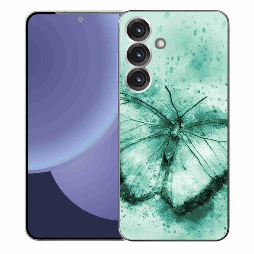 Gelový kryt mmCase na Samsung Galaxy S25+ - zelený motýl
