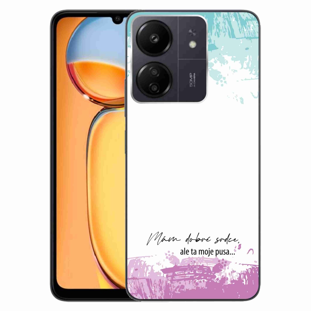 Gelový kryt mmCase na Xiaomi Poco C65/Redmi 13C - vtipný text 3 bílé pozadí