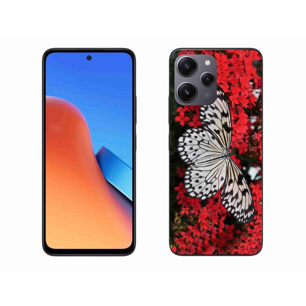 Gelový kryt mmCase na Xiaomi Redmi 12 - černobílý motýl 1