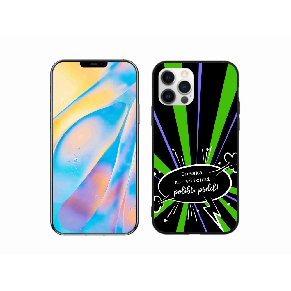 Gelový kryt mmCase na iPhone 12 Pro - vtipný text 15 černé pozadí