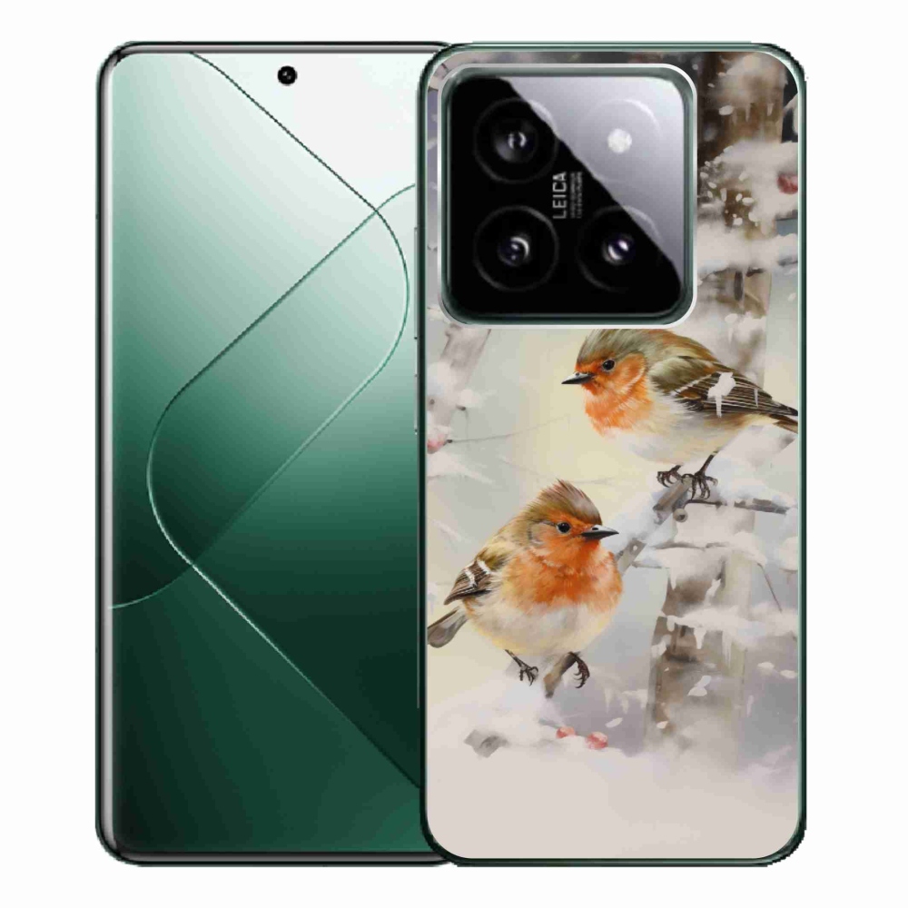 Gelový kryt mmCase na Xiaomi 14 Pro - ptáčci v zimě