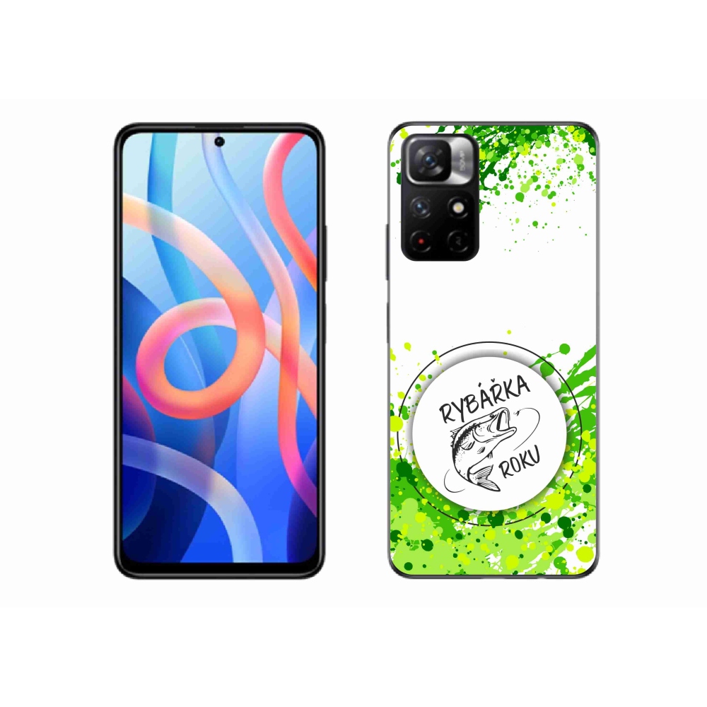 Gelový kryt mmCase na Xiaomi Redmi Note 11S 5G - rybářka roku bílé pozadí