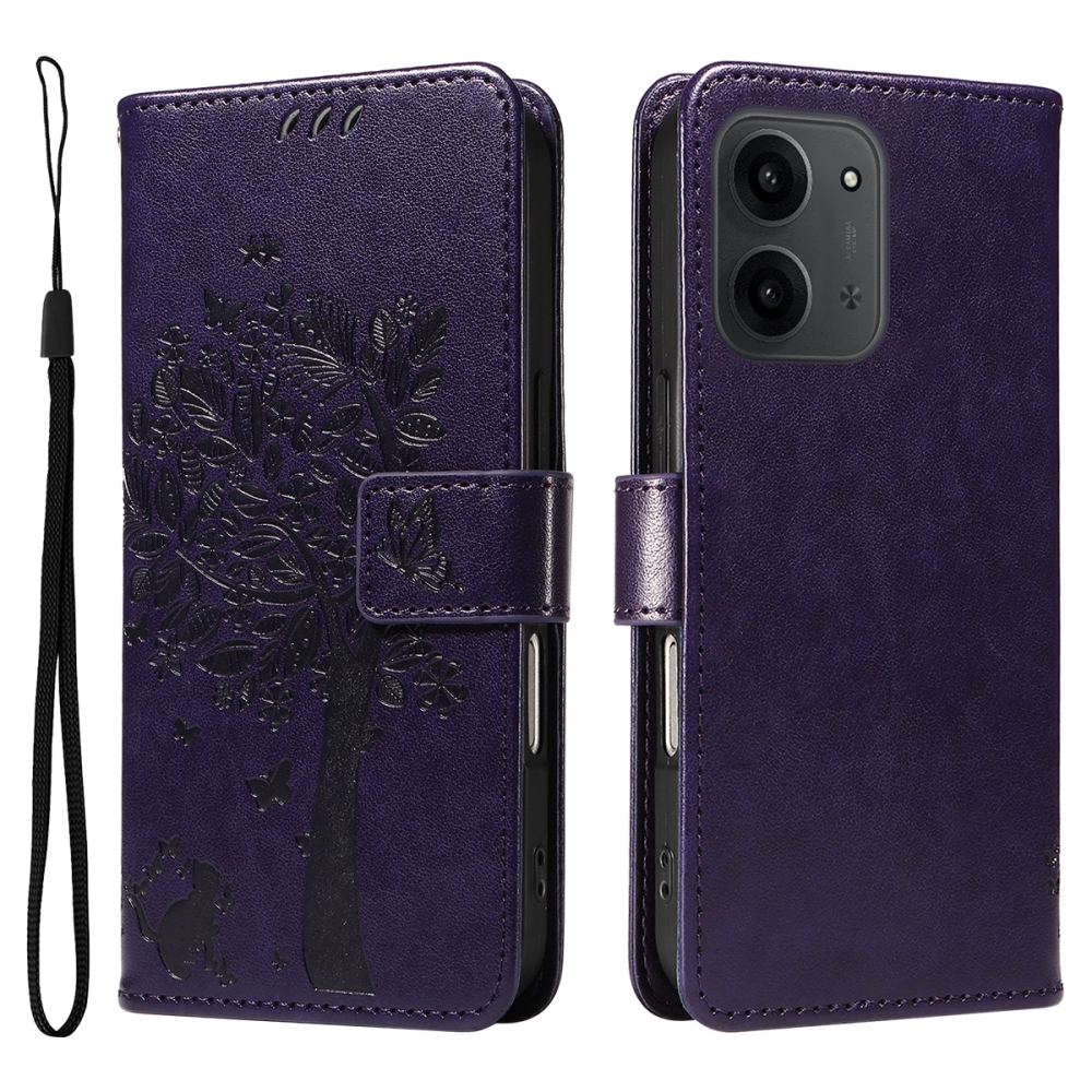 Trees knížkové pouzdro na Xiaomi Redmi 15C 4G/5G (173mm) - tmavěfialové