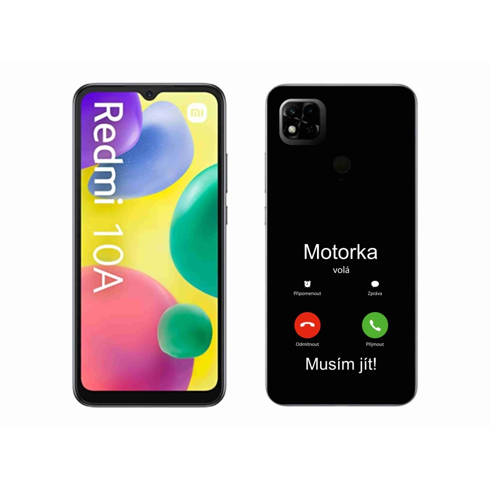Gelový kryt mmCase na Xiaomi Redmi 10A - motorka volá černé pozadí